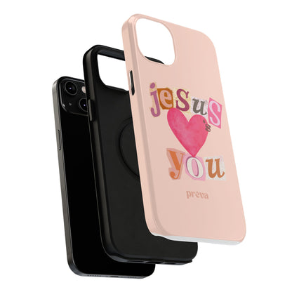 Pink Jesus Loves You Phone Case