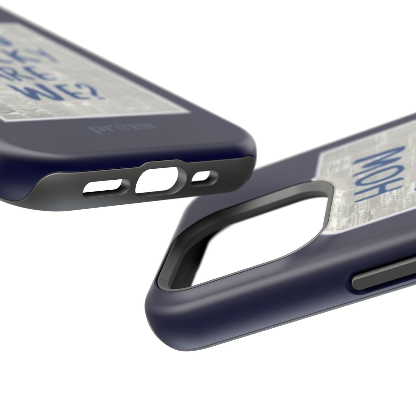 Navy How Lucky Are We Phone Case
