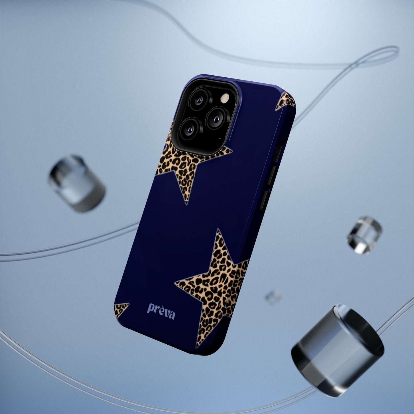 Navy Leopard Star Phone Case