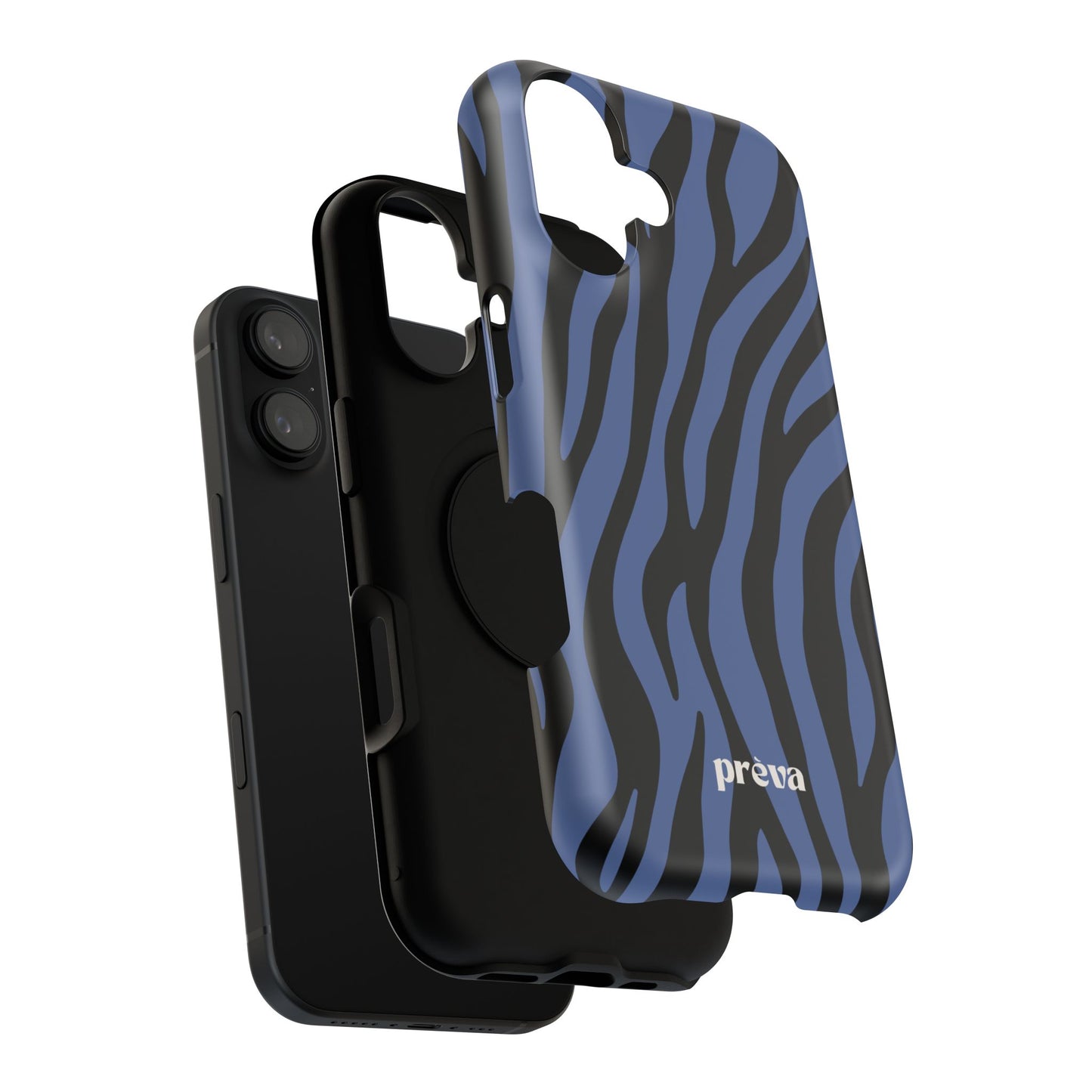 Blue & Black Zebra Stripe Phone Case