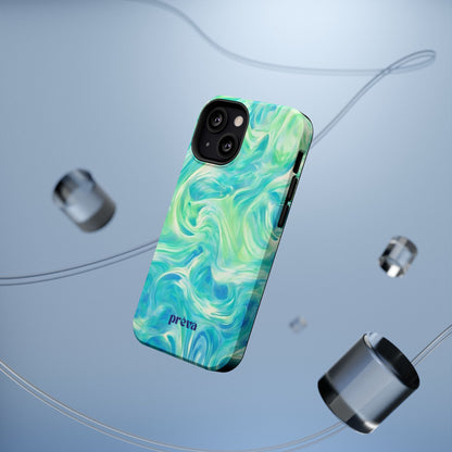 Impact-Resistant Phone Case — Teal Green Marble Swirl