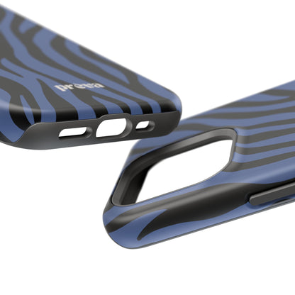 Blue & Black Zebra Stripe Phone Case