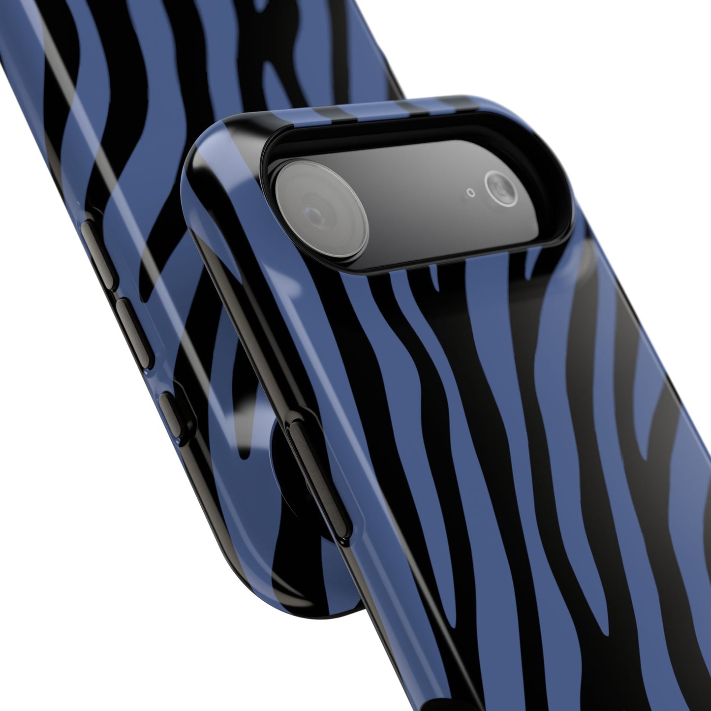 Blue & Black Zebra Stripe Phone Case