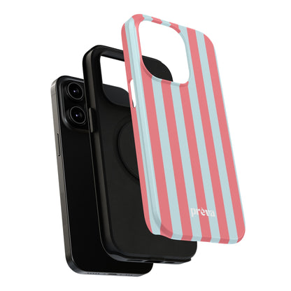 Coral & Teal Stripes Phone Case
