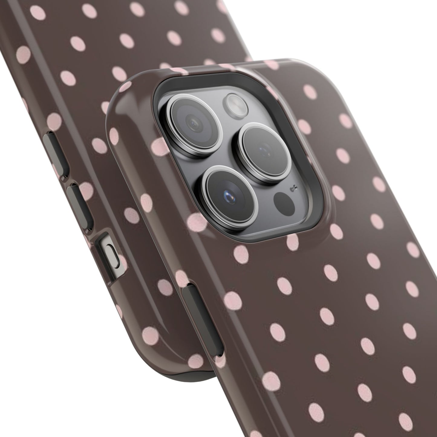 Brown and Pink Polka Dot Phone Case