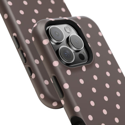 Brown and Pink Polka Dot Phone Case