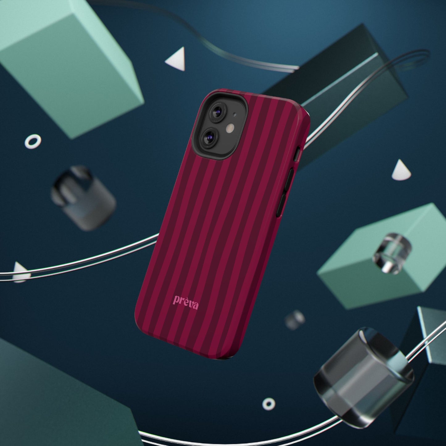 Burgandy Stripes x Ava Dudderar Phone Case