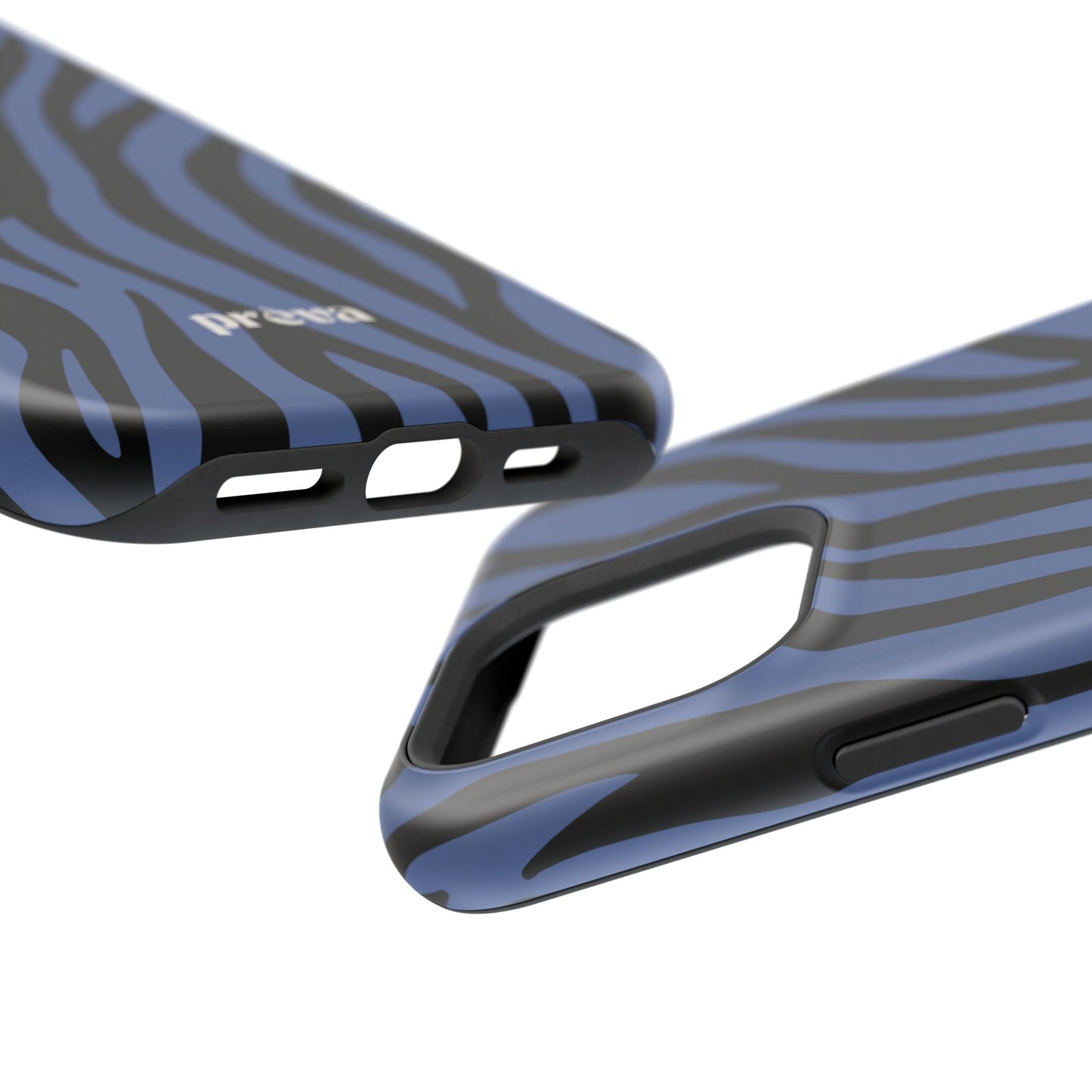 Blue & Black Zebra Stripe Phone Case