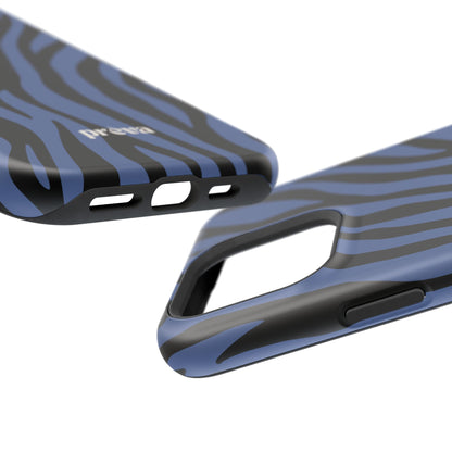 Blue & Black Zebra Stripe Phone Case