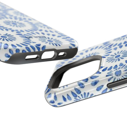 Blue Floral Spiral Phone Case