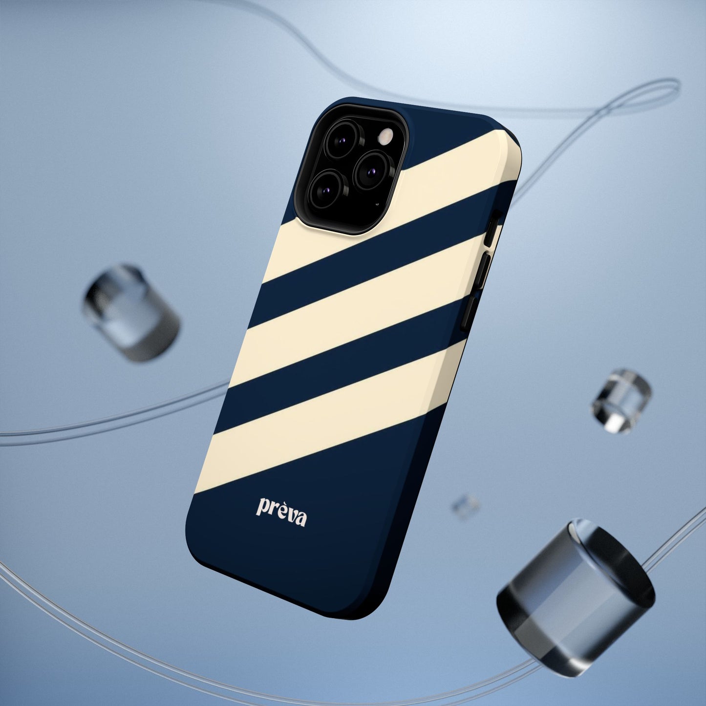 Striped Navy & Cream Phone Case