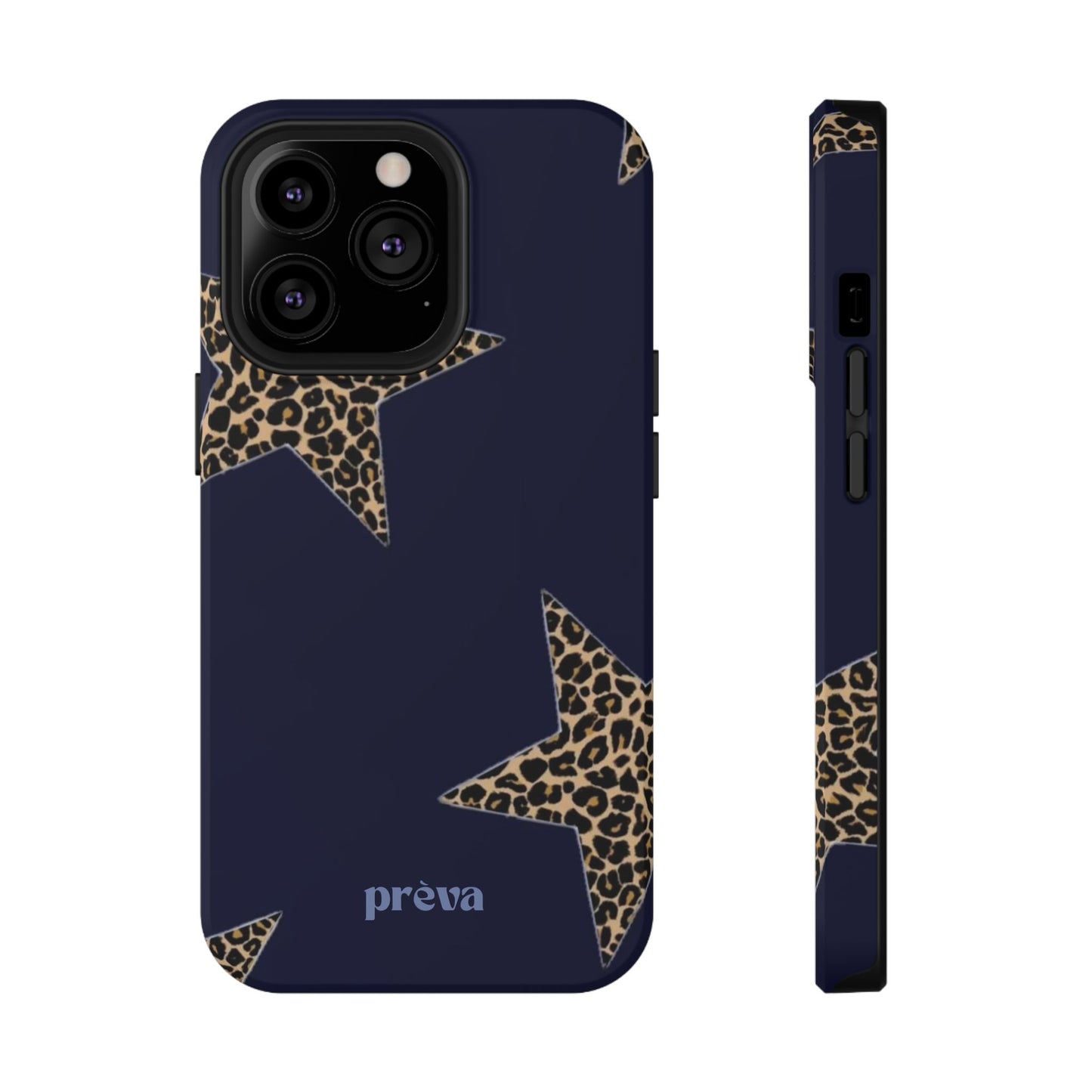 Navy Leopard Star Phone Case
