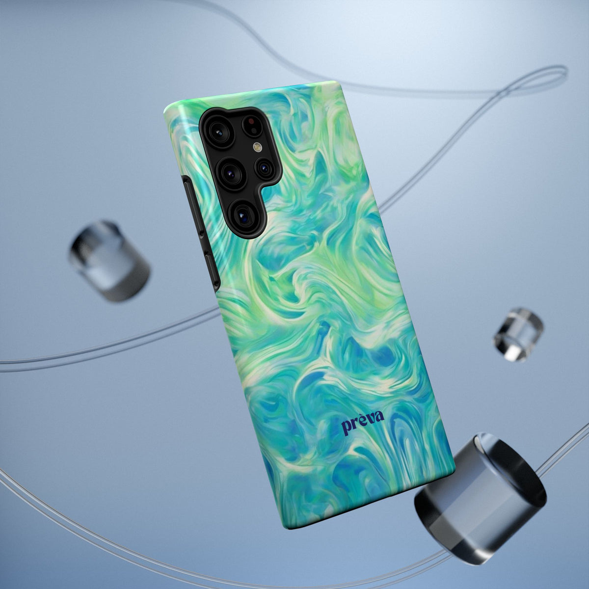 Impact-Resistant Phone Case — Teal Green Marble Swirl