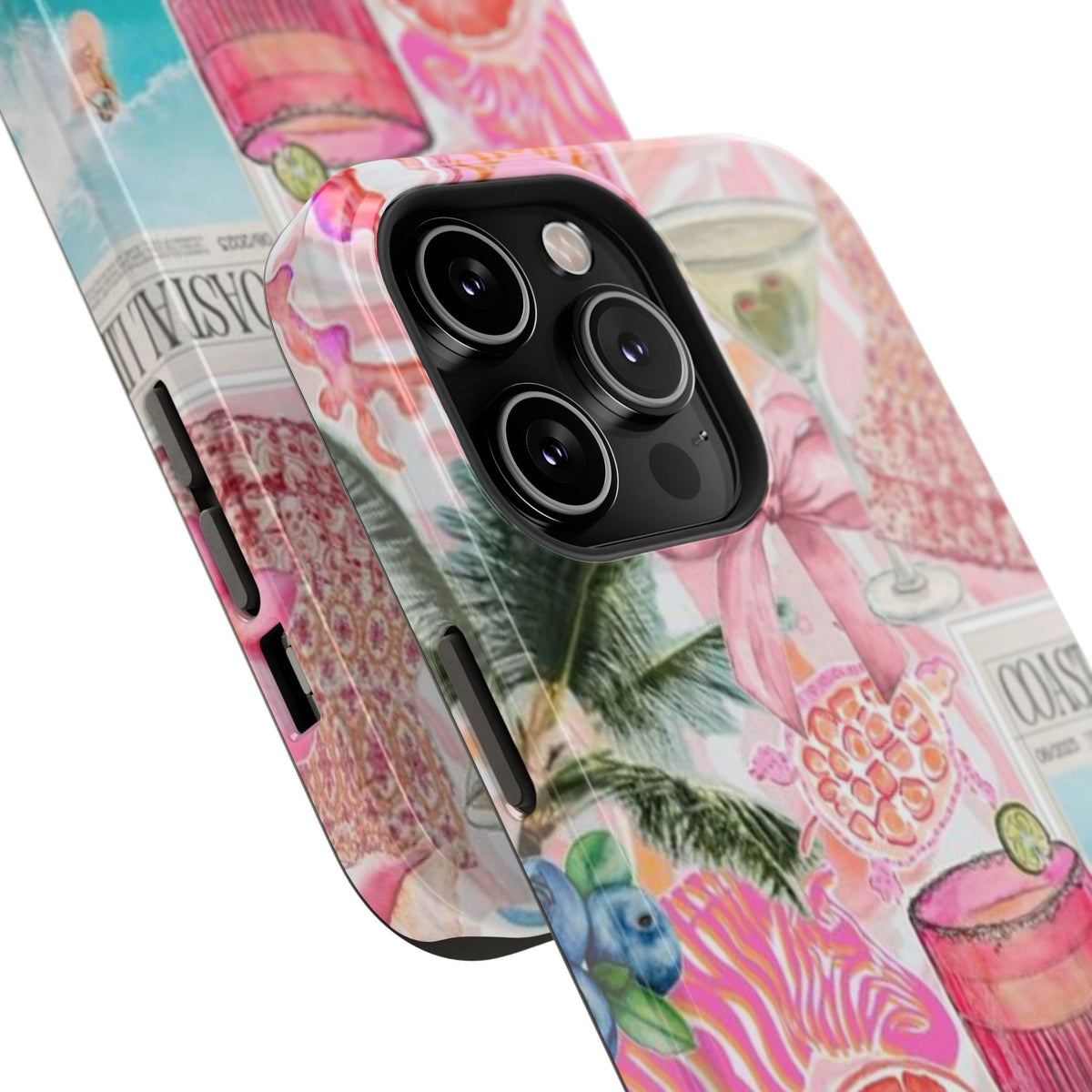 Pink Cocktail Collage Phone Case