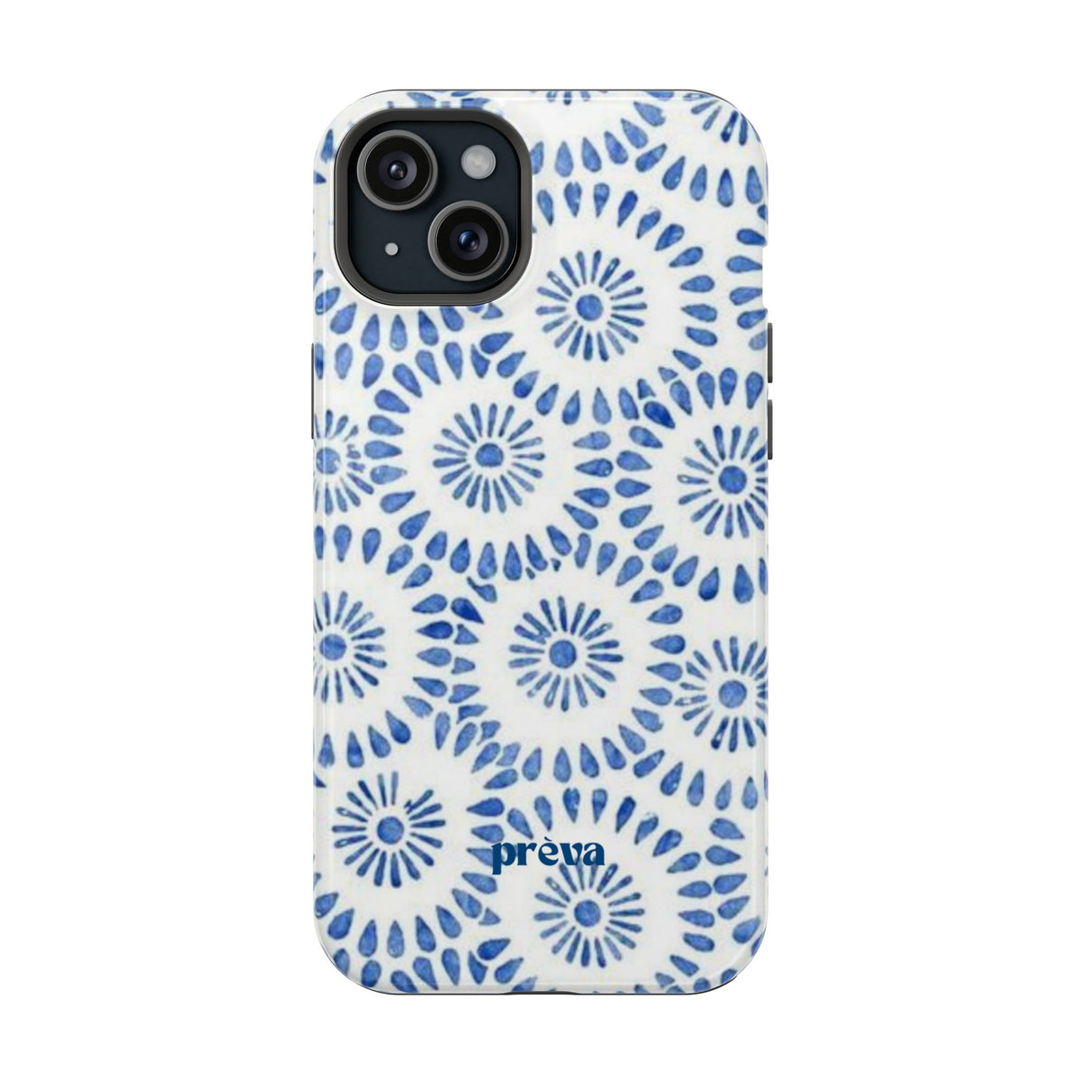 Blue Floral Spiral Phone Case