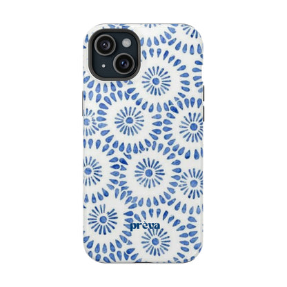 Blue Floral Spiral Phone Case