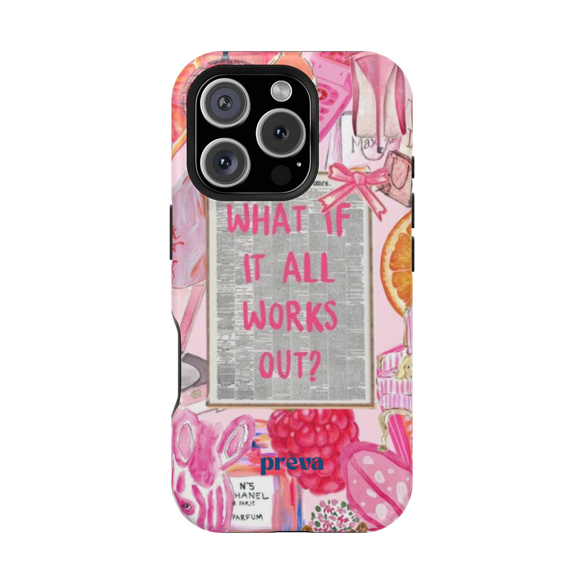 Pink "What If It All Works Out?" Collage Phone Case