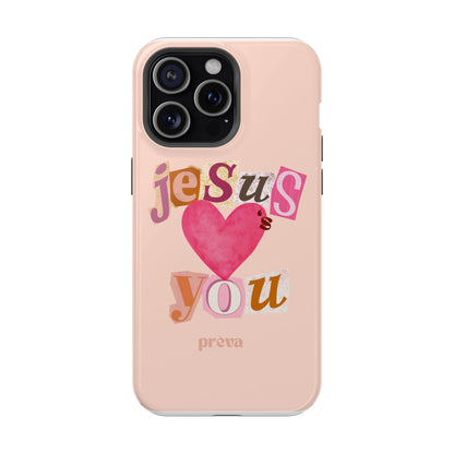 Pink Jesus Loves You Phone Case