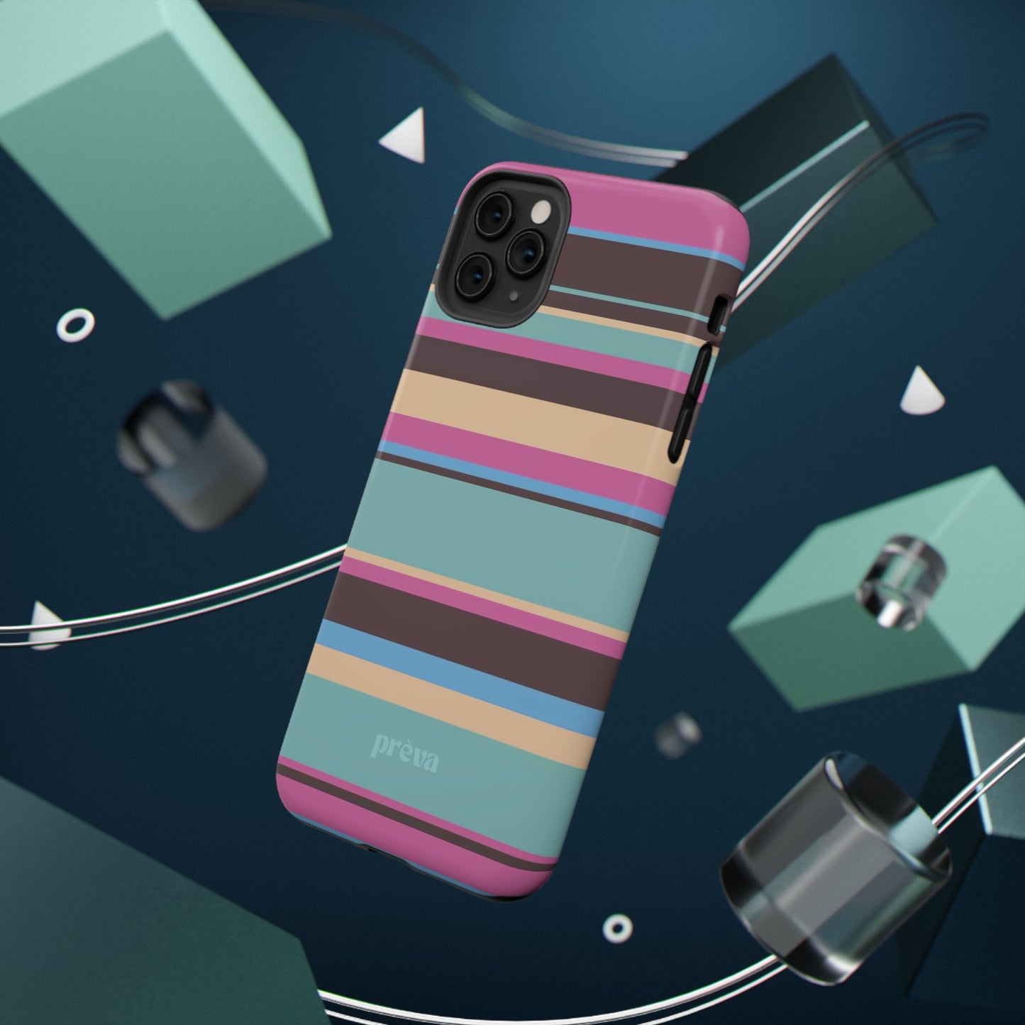 Cocoa Palm Stripes Phone Case
