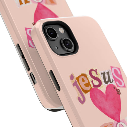 Pink Jesus Loves You Phone Case
