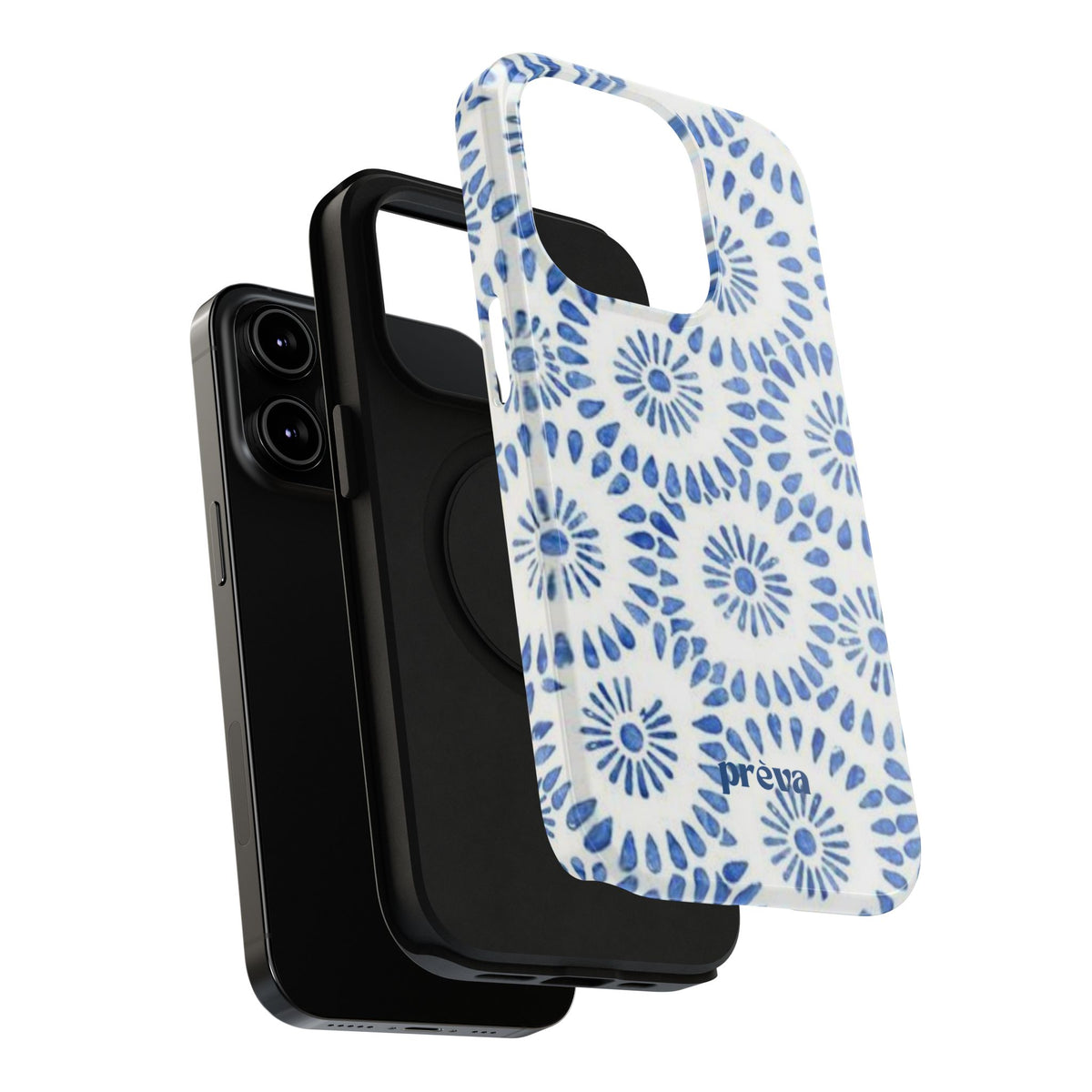 Blue Floral Spiral Phone Case
