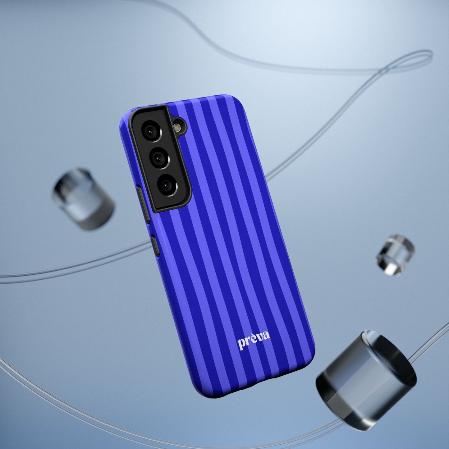 Neon Blue Stripes Phone Case