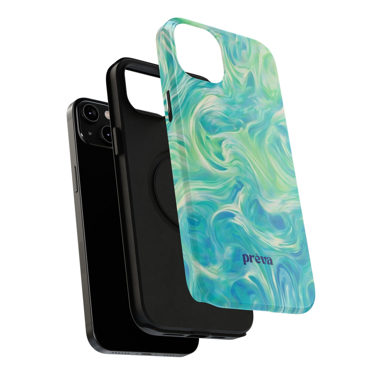 Impact-Resistant Phone Case — Teal Green Marble Swirl