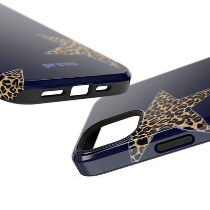 Navy Leopard Star Phone Case