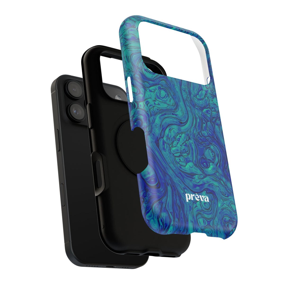 Blue Marble Impact-Resistant Phone Case — Protective Ripple Swirl Design