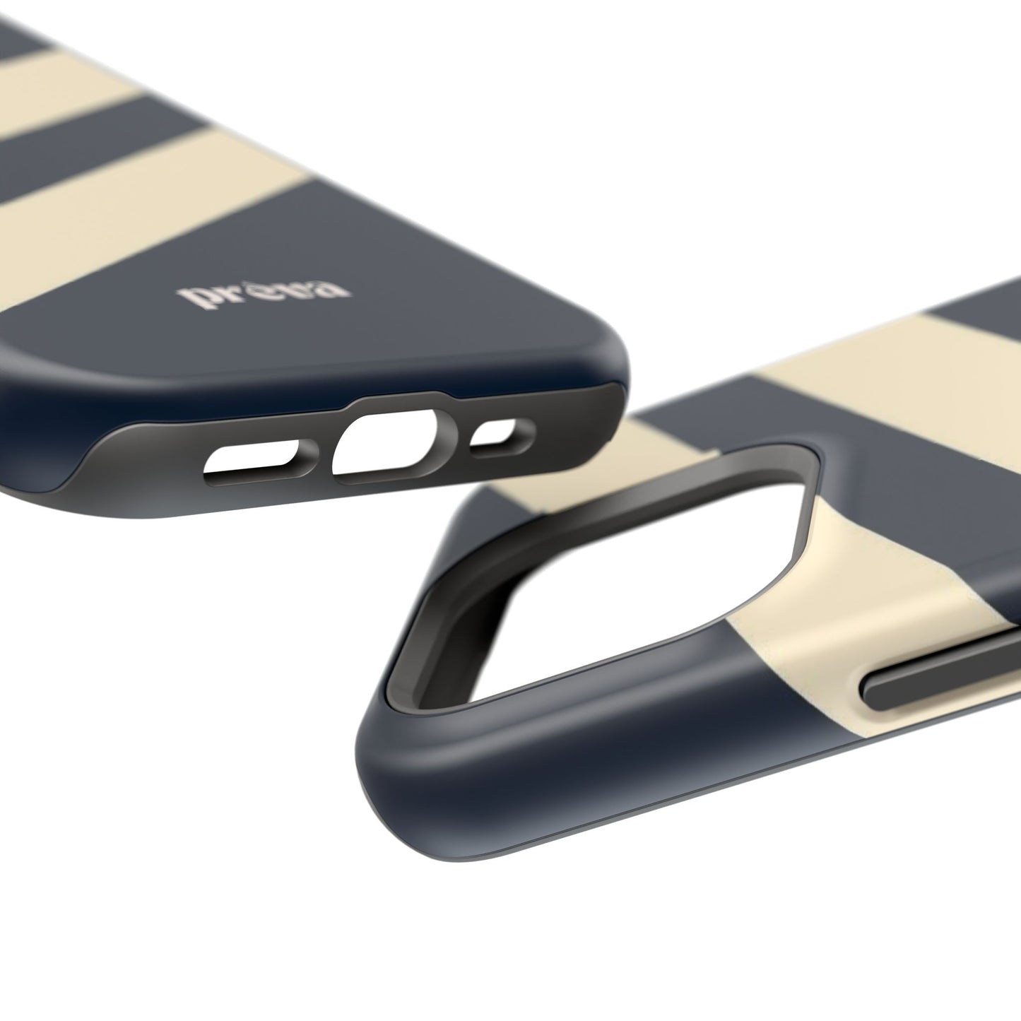 Striped Navy & Cream Phone Case