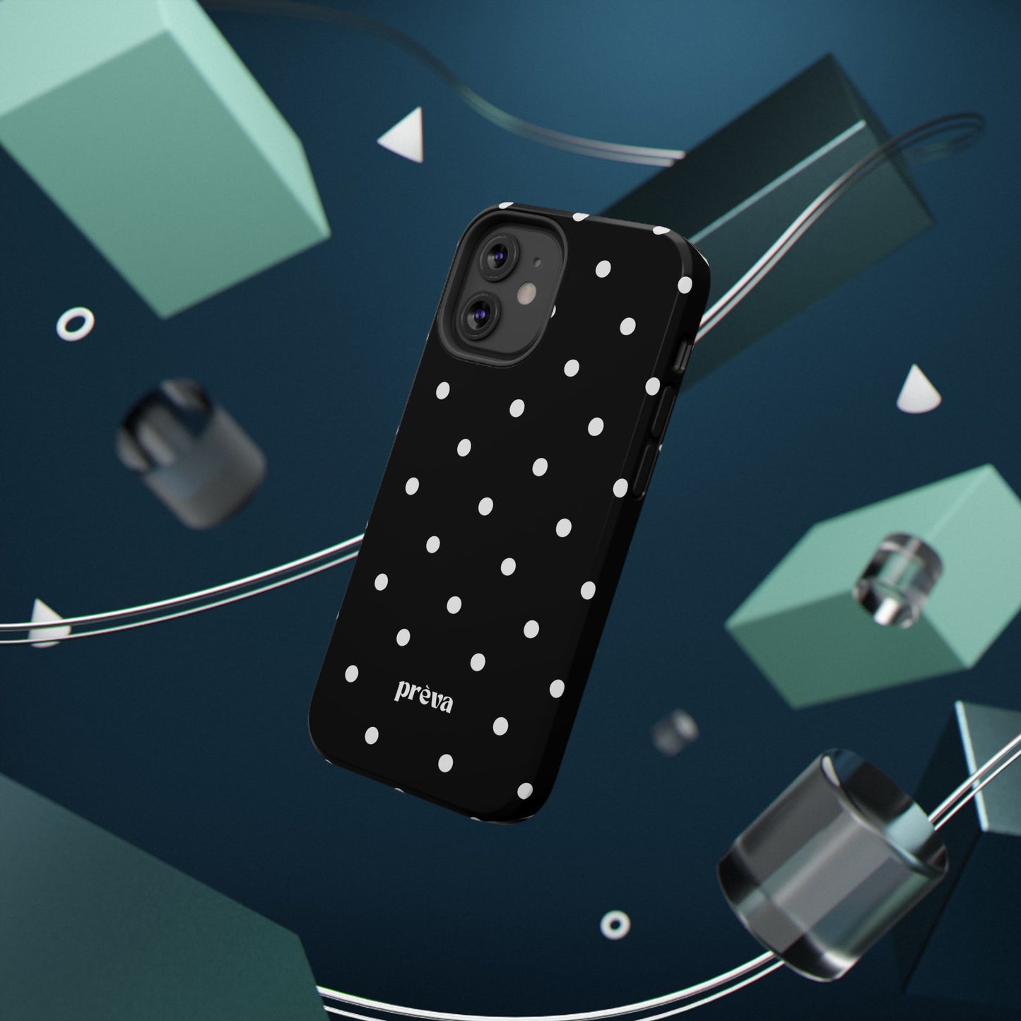Black with White Polka Dots Phone Case