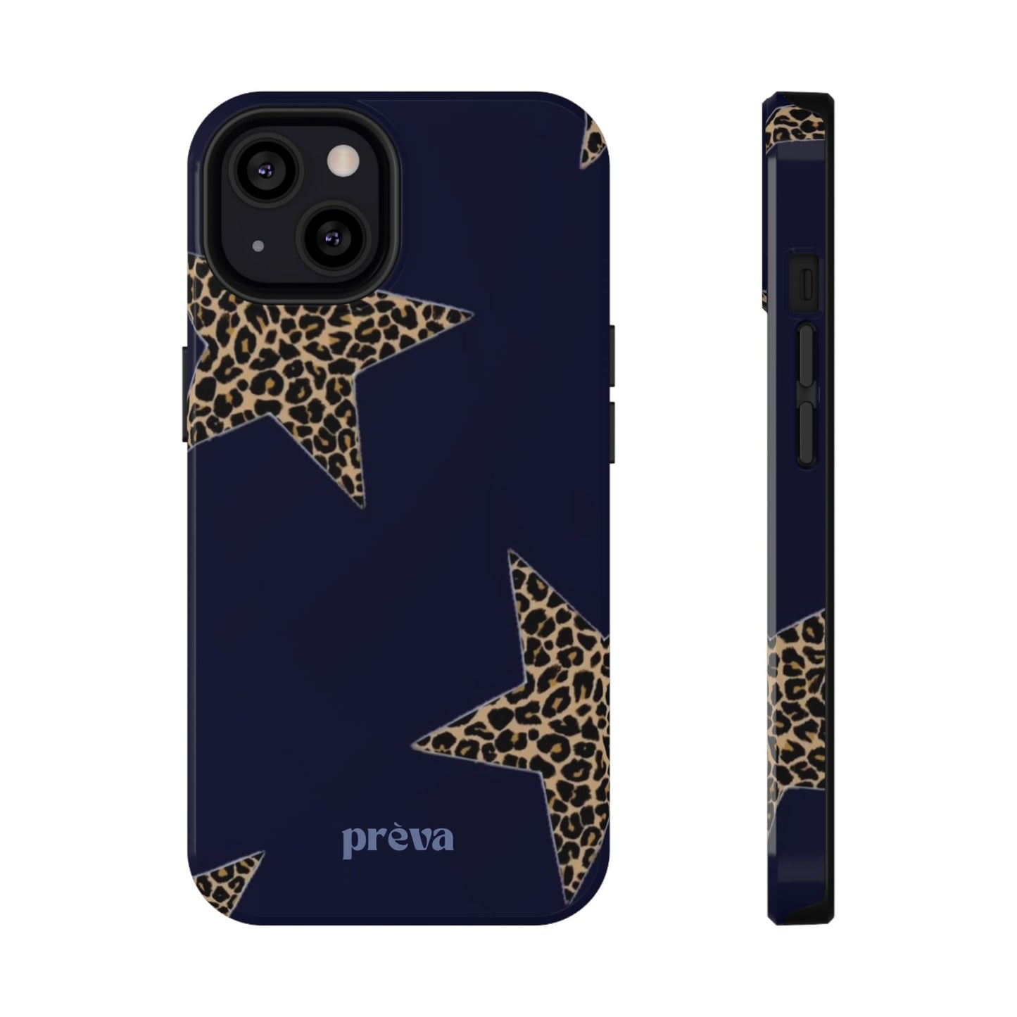 Navy Leopard Star Phone Case