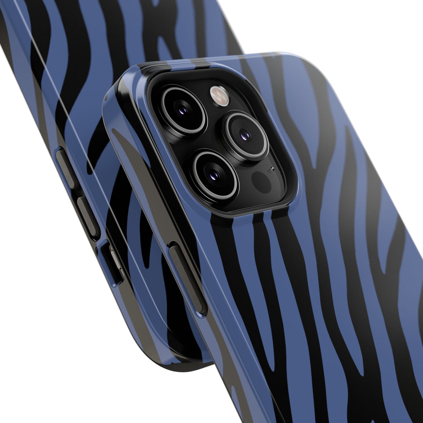 Blue & Black Zebra Stripe Phone Case