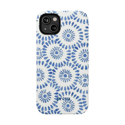 Blue Floral Spiral Phone Case
