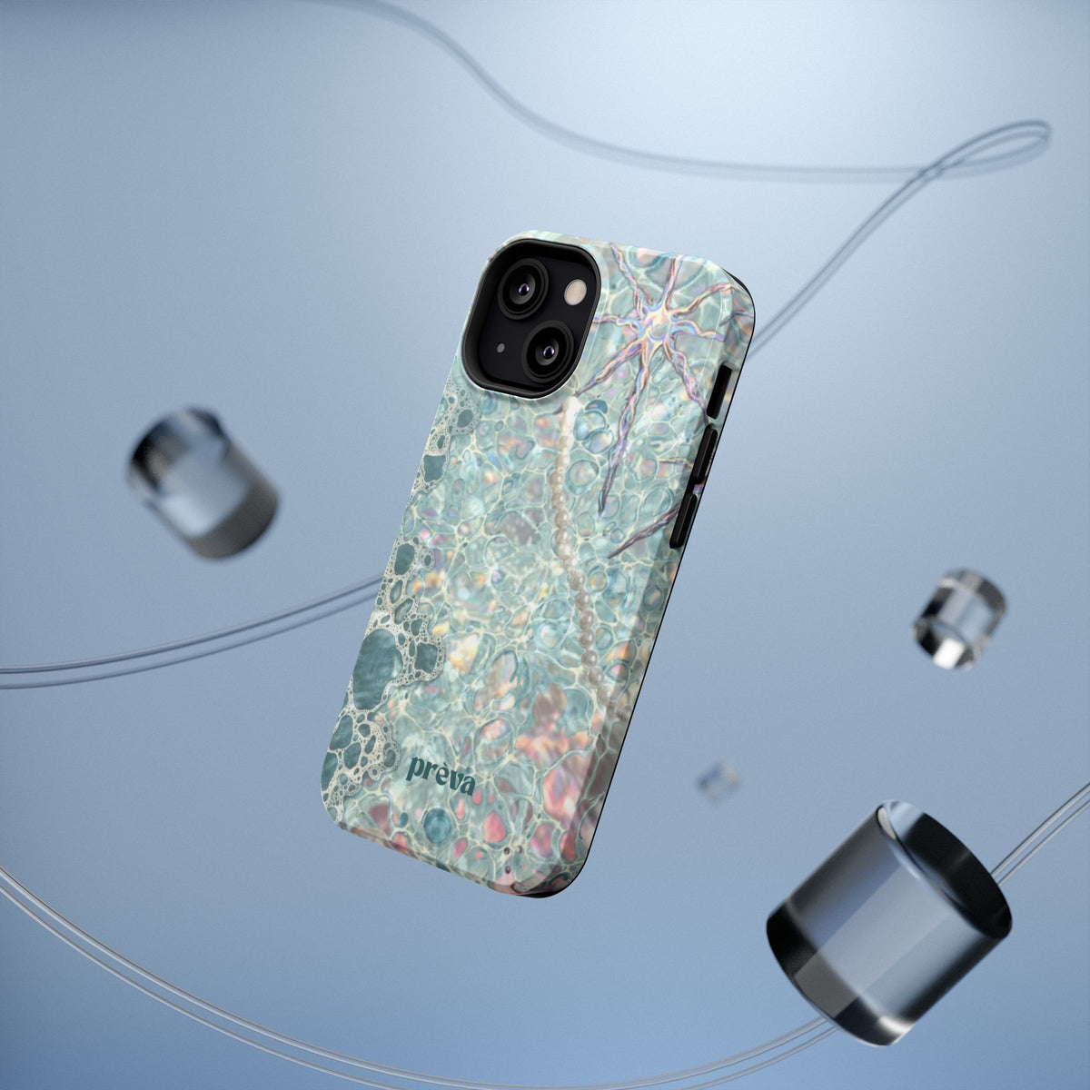 Marbled Seafoam Impact-Resistant Phone Case