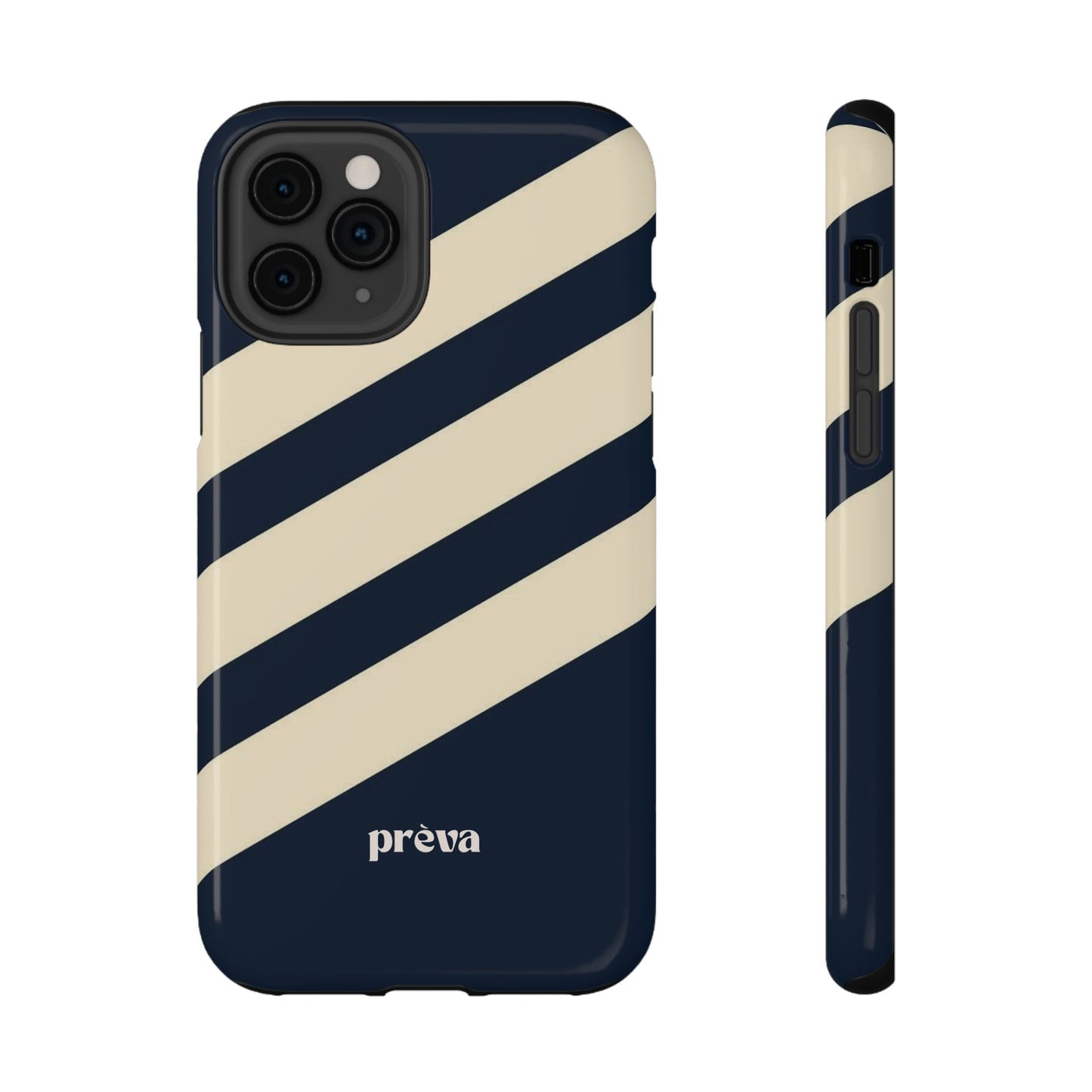 Striped Navy & Cream Phone Case