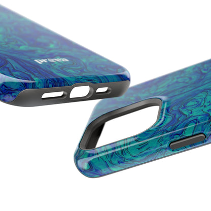 Blue Marble Impact-Resistant Phone Case — Protective Ripple Swirl Design