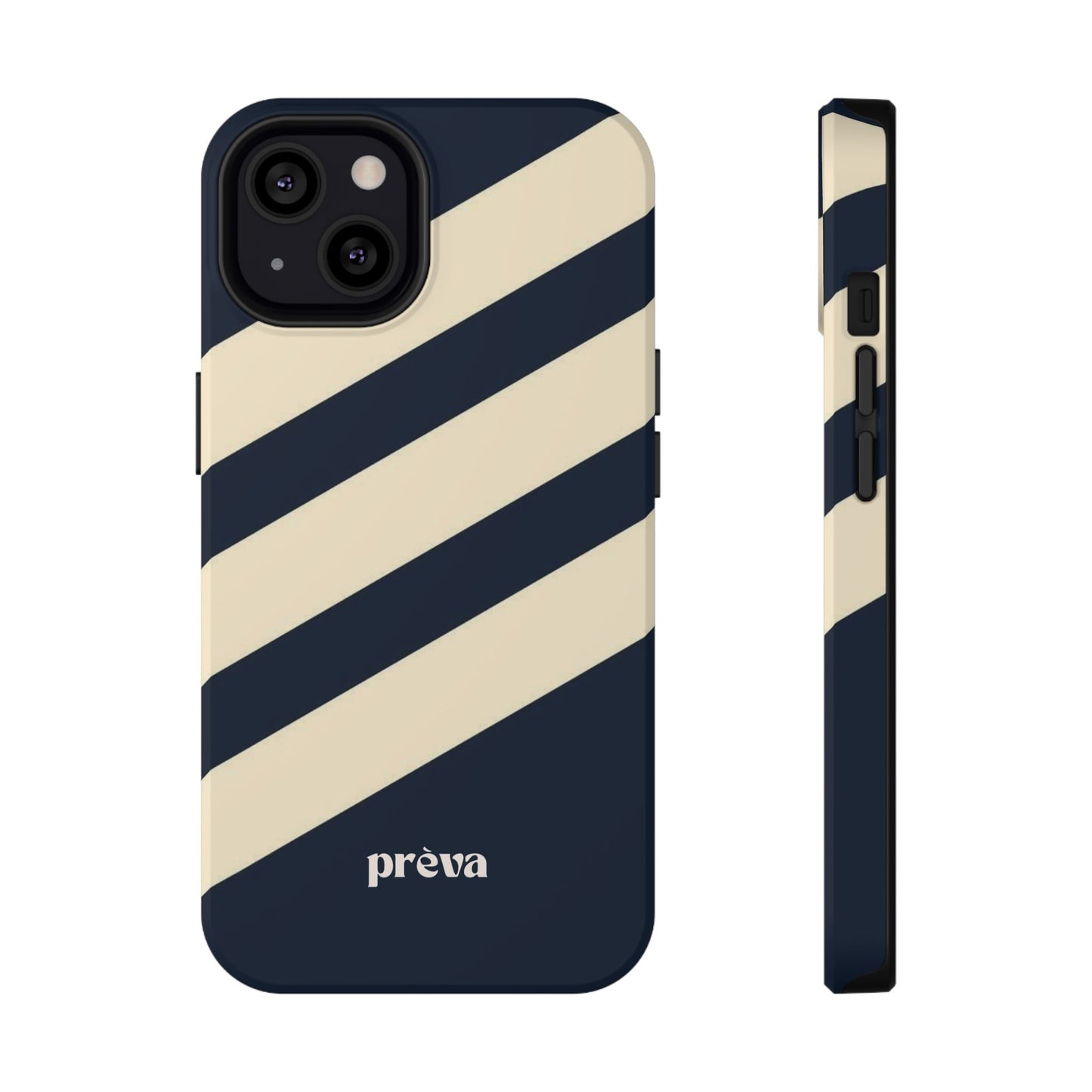 Striped Navy & Cream Phone Case