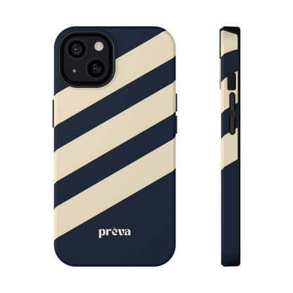 Striped Navy & Cream Phone Case