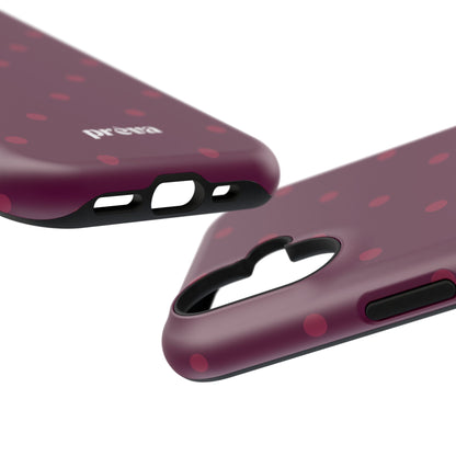 Maroon Polka Dots Phone Case