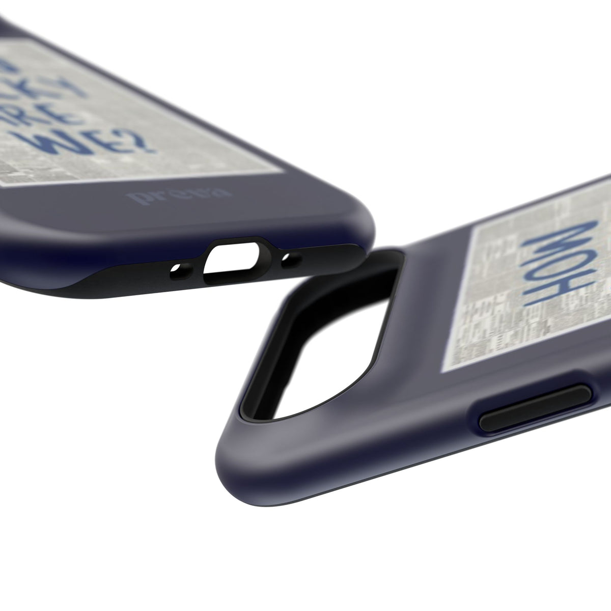 Navy How Lucky Are We Phone Case