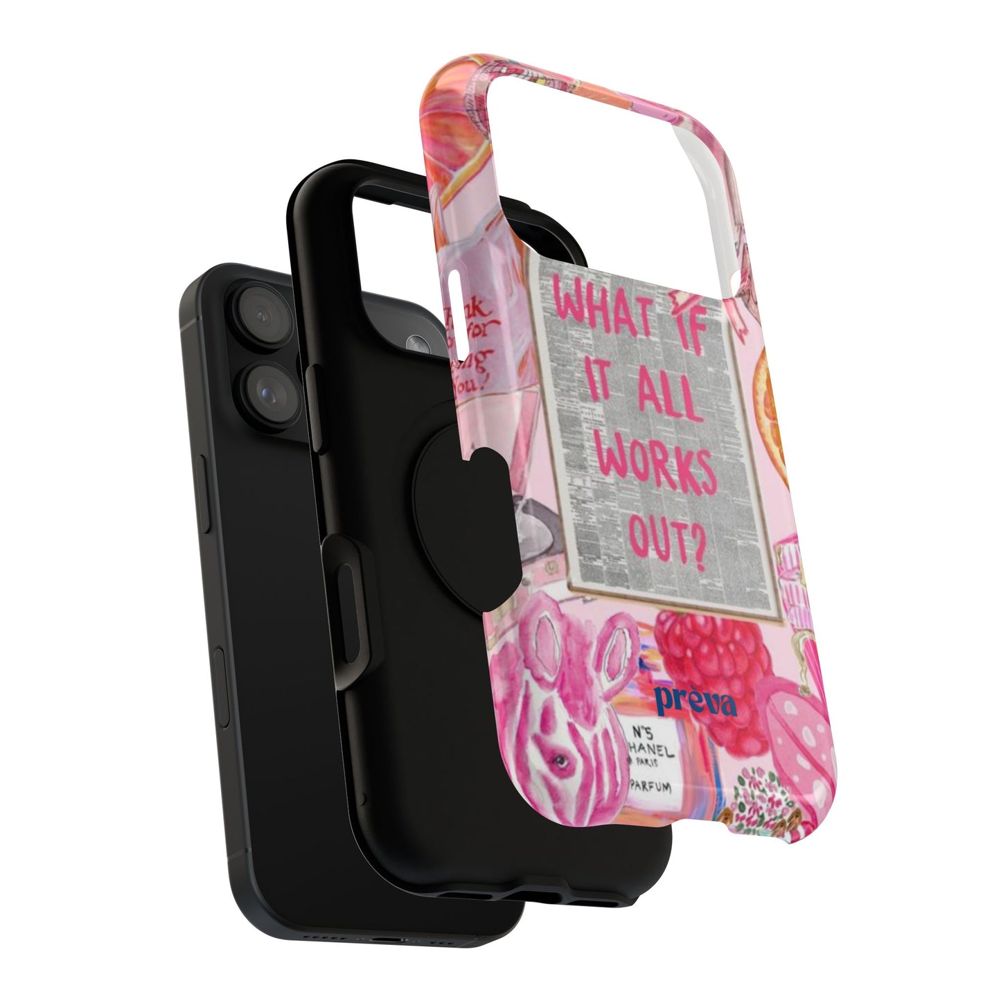 Pink "What If It All Works Out?" Collage Phone Case