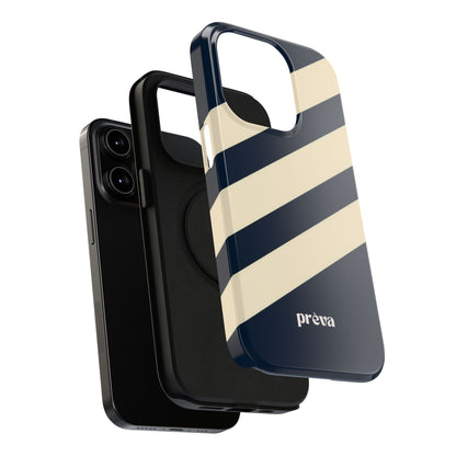 Striped Navy & Cream Phone Case