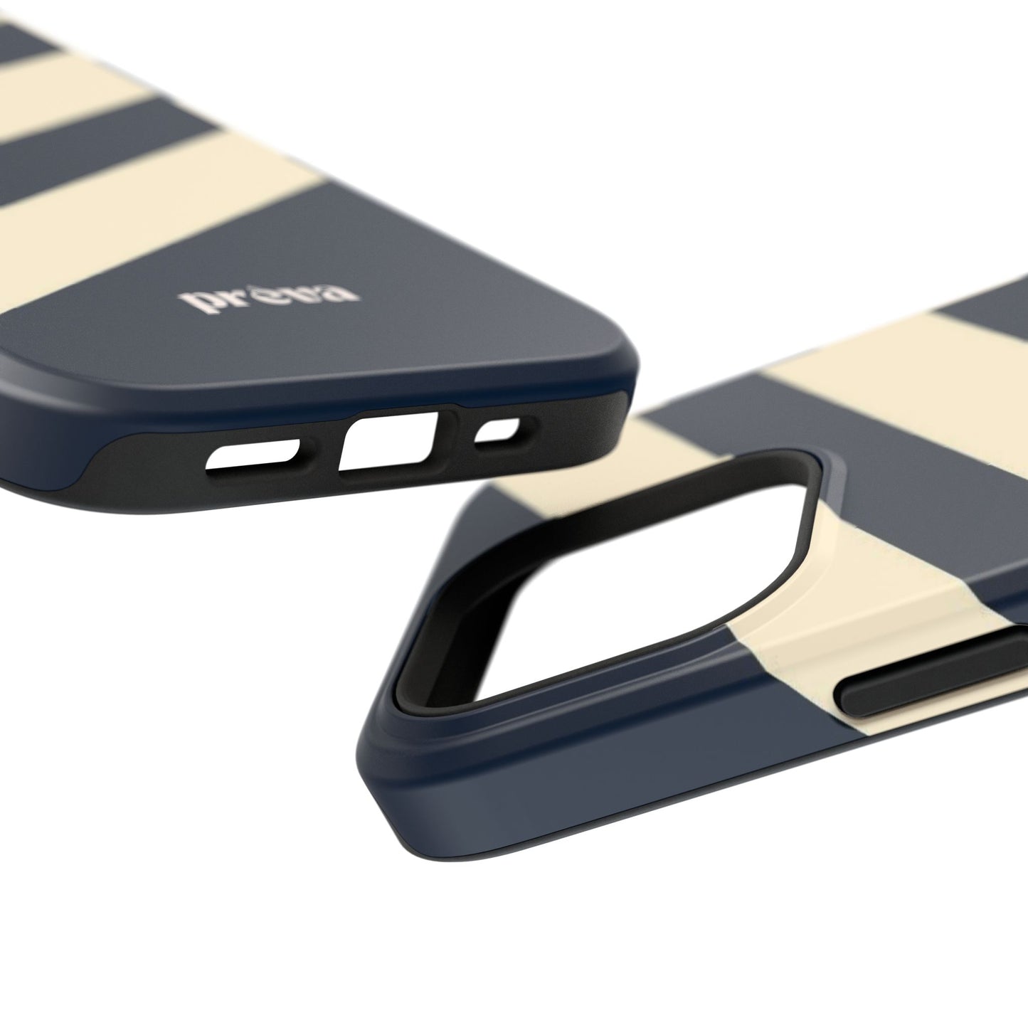 Striped Navy & Cream Phone Case