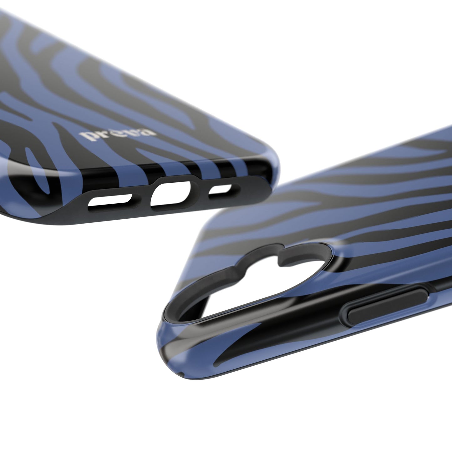 Blue & Black Zebra Stripe Phone Case