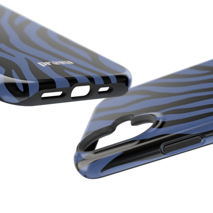 Blue & Black Zebra Stripe Phone Case