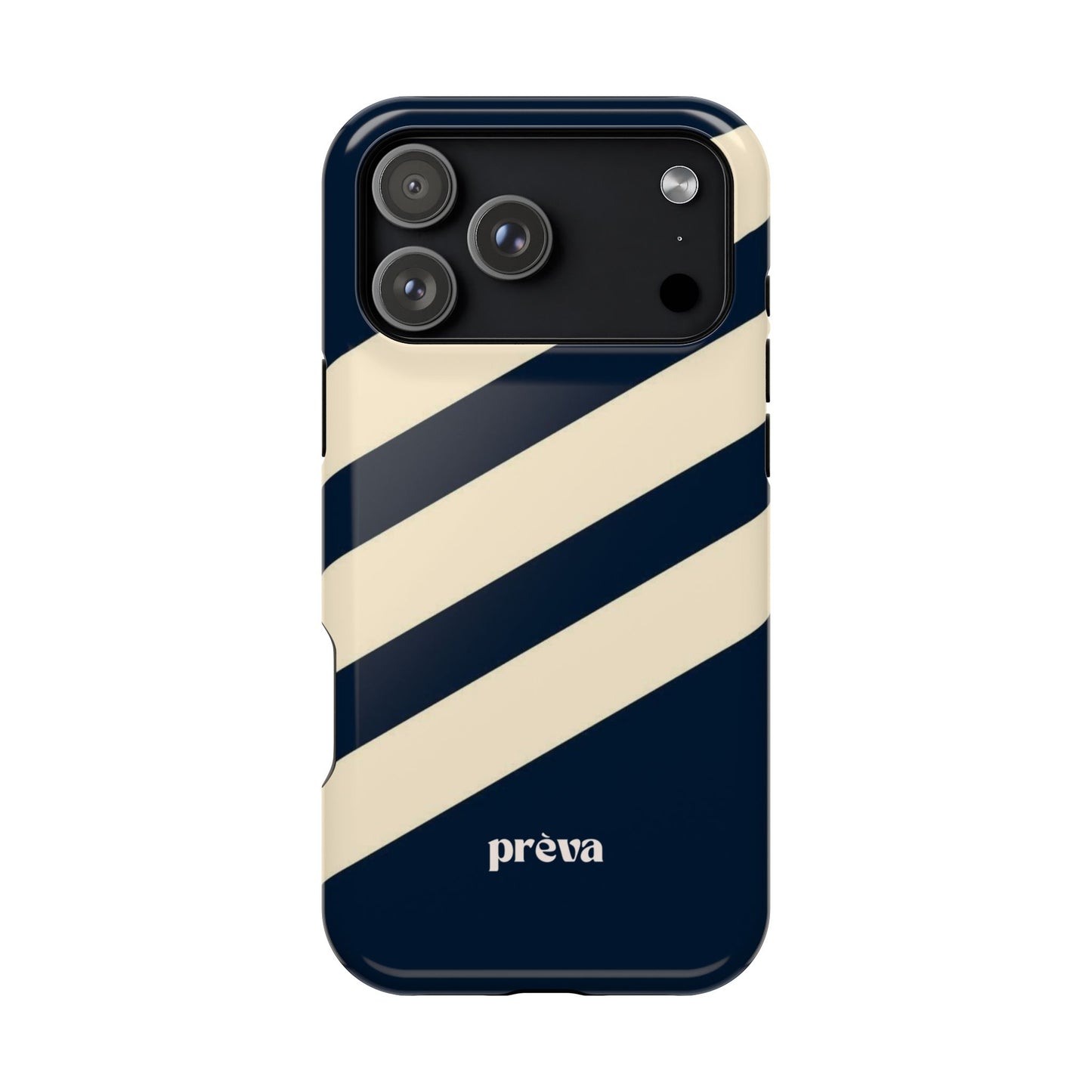 Striped Navy & Cream Phone Case