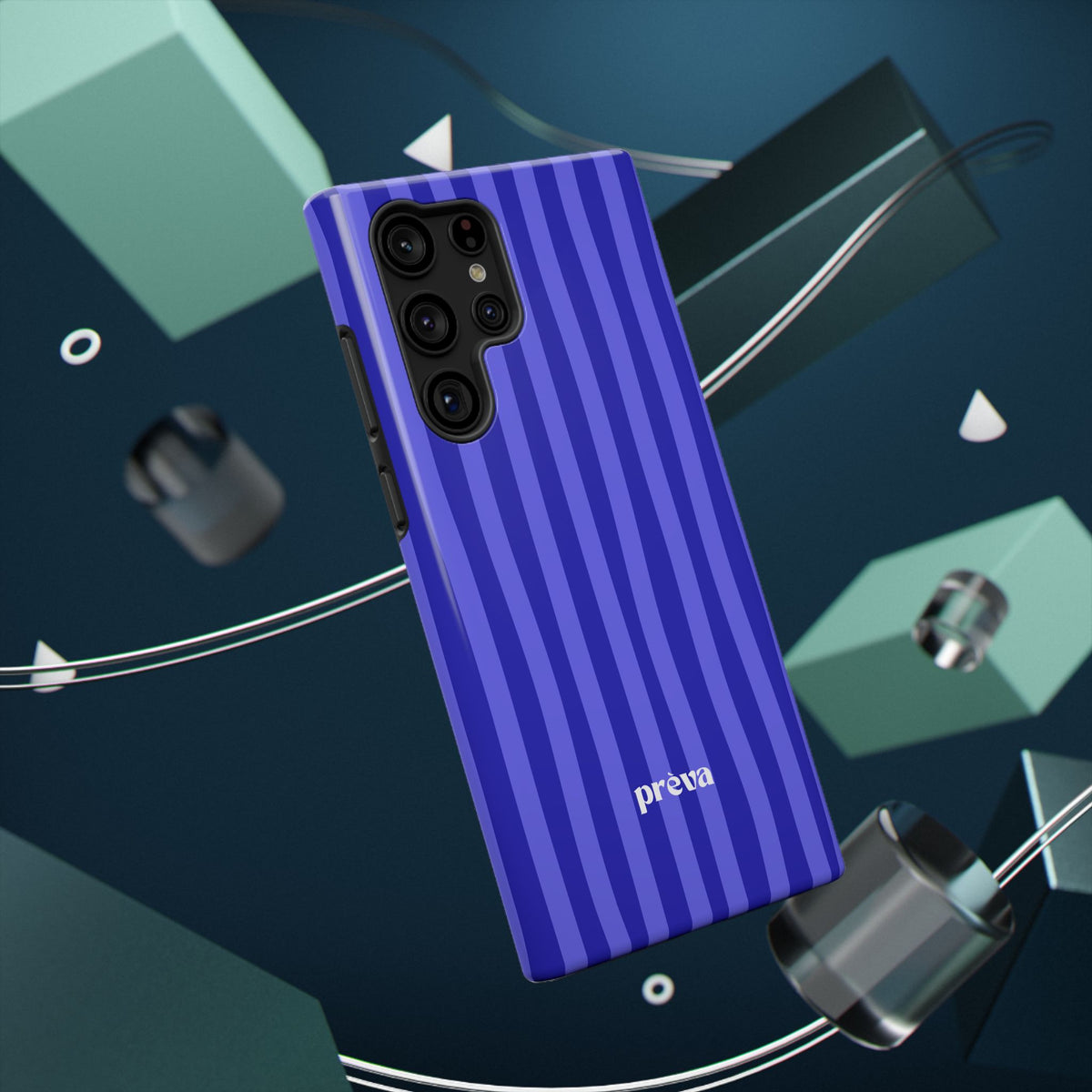 Neon Blue Stripes Phone Case