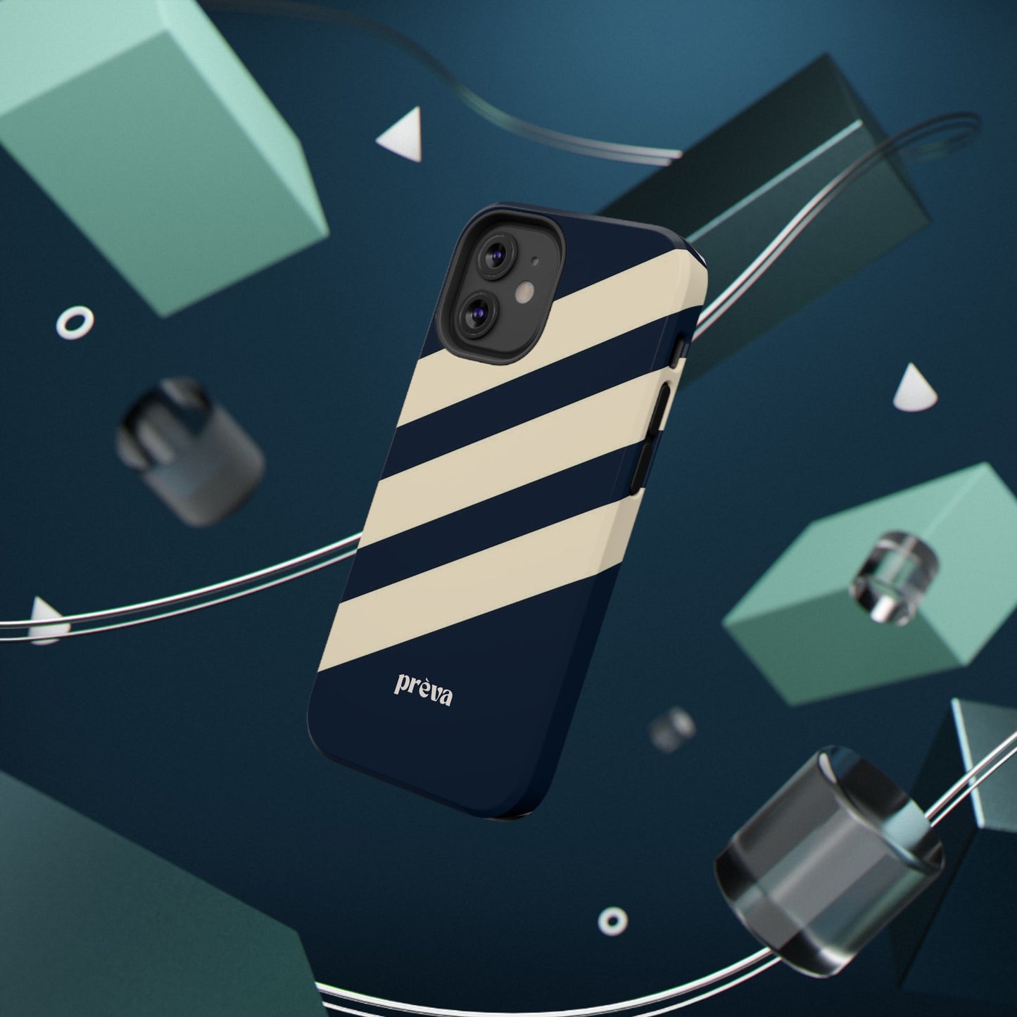 Striped Navy & Cream Phone Case