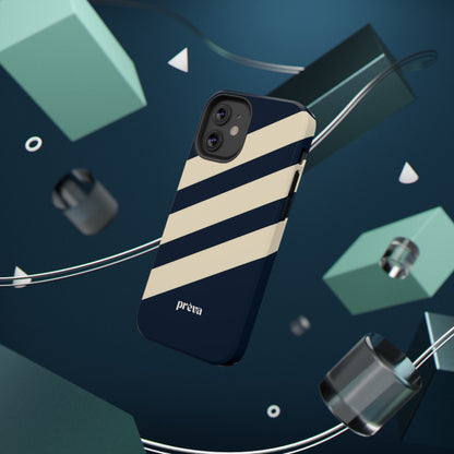 Striped Navy & Cream Phone Case